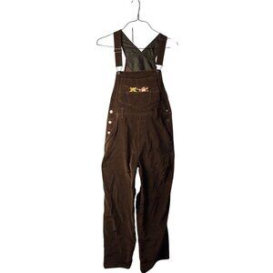 VTG Winnie The Pooh Womens Medium Brown Overalls Bib Pocket Embroidered Tigger